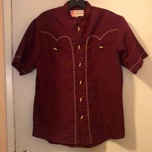Cowboy shirt made in Mexico (American men size S-M) burgundy
